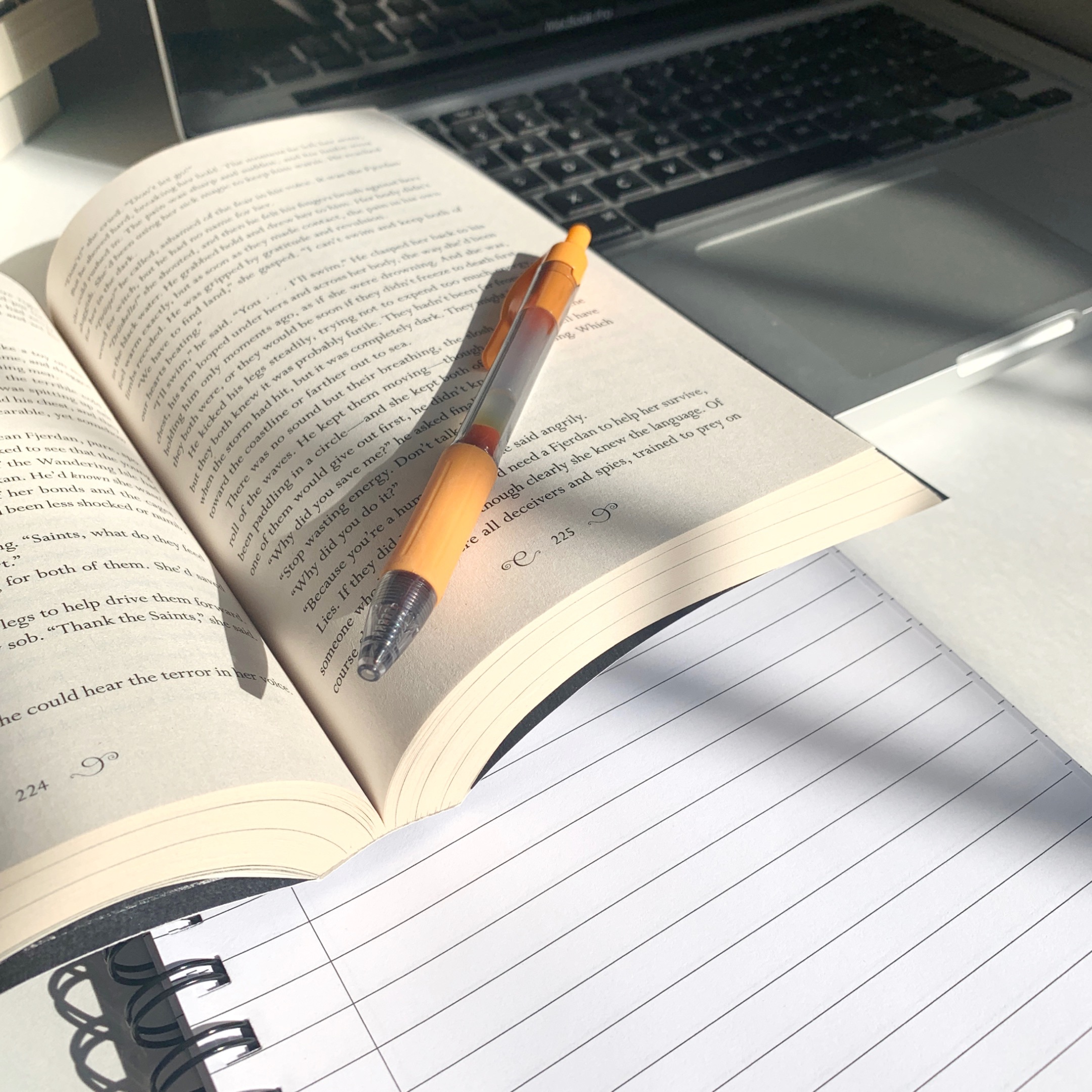 Laptop and book photo